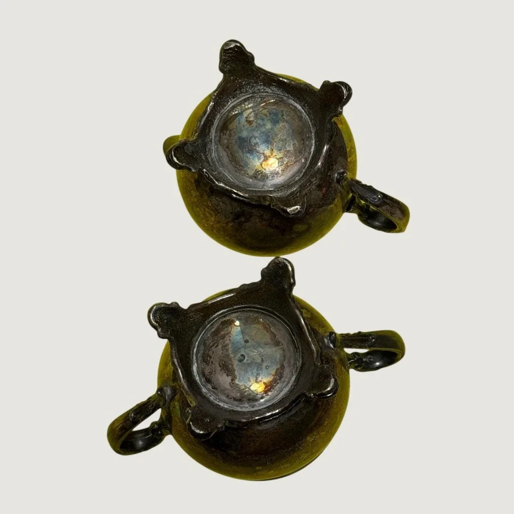 Vintage‎ FB Rogers Silver Co 1083 Creamer Sugar Bowl Set Silverplate Antique MCM